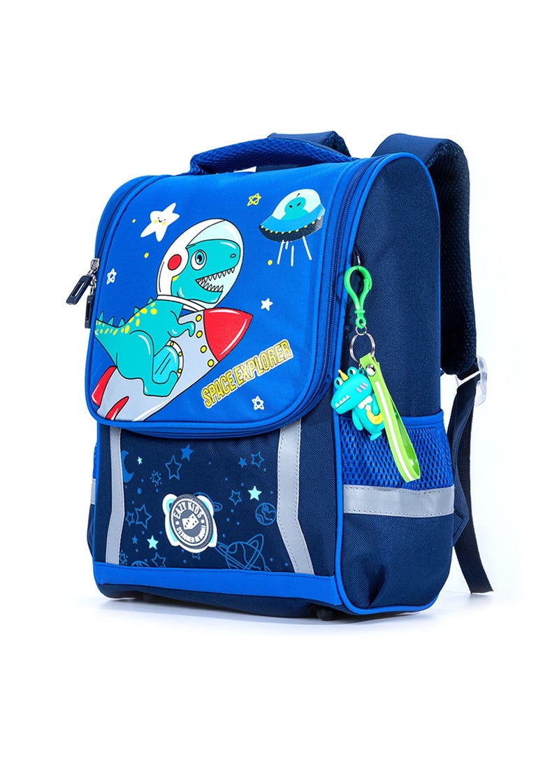 Eazy Kids School Bag Dino In Space - Blue - Image 2