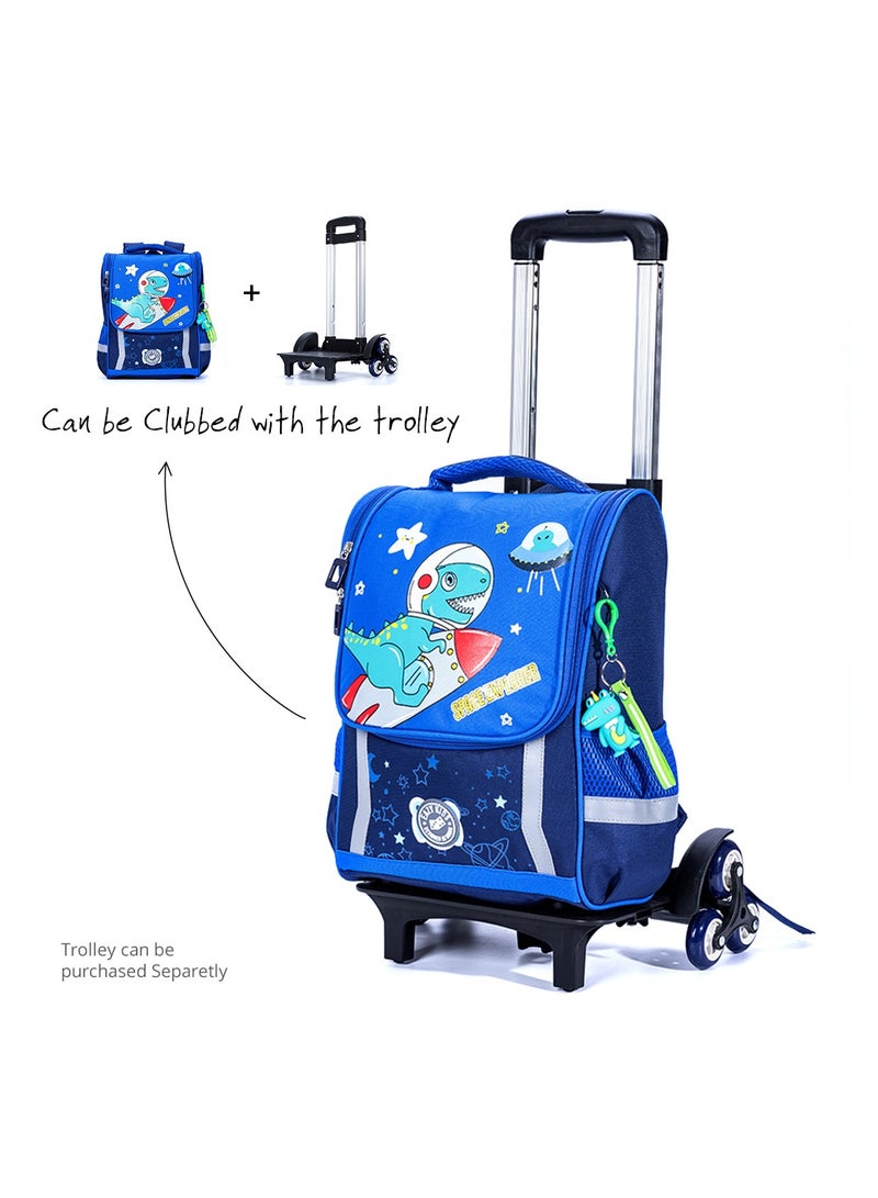 Eazy Kids School Bag Dino In Space - Blue - Image 5