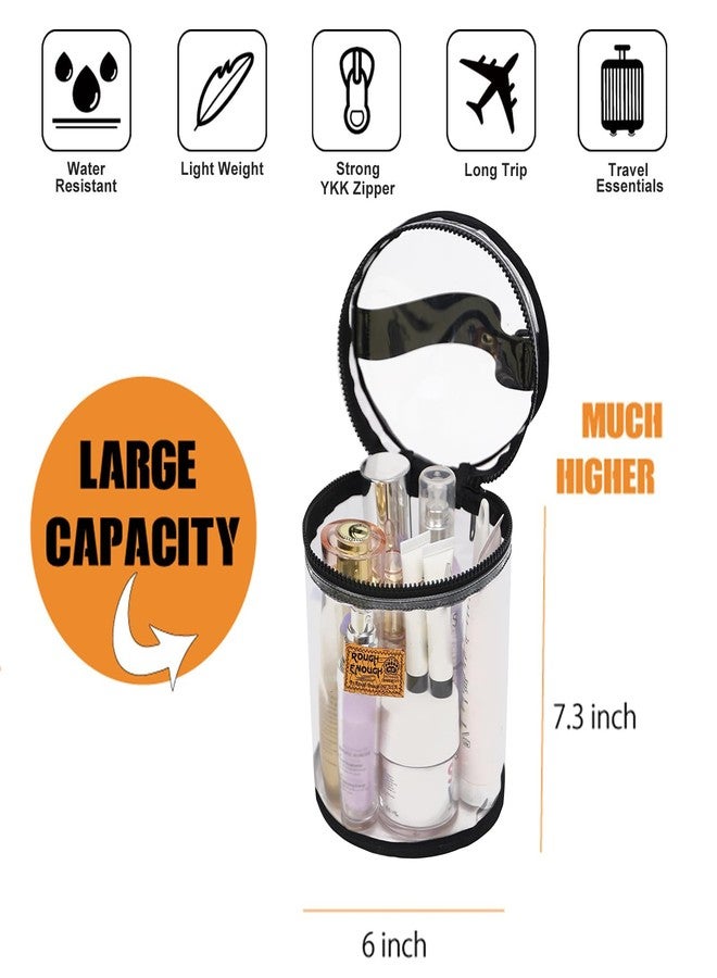 RE ROUGH ENOUGH Rough Enough Clear Makeup Bag Leakproof Cosmetic Large Clear Toiletry Bag Organizer Case for Travel Gym Beach - Image 3