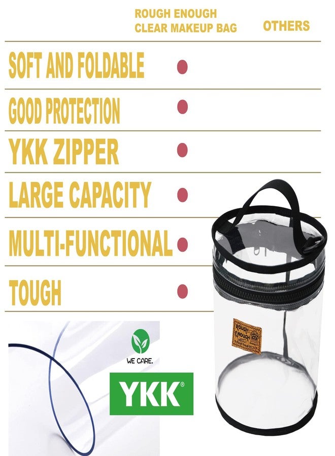 RE ROUGH ENOUGH Rough Enough Clear Makeup Bag Leakproof Cosmetic Large Clear Toiletry Bag Organizer Case for Travel Gym Beach - Image 5