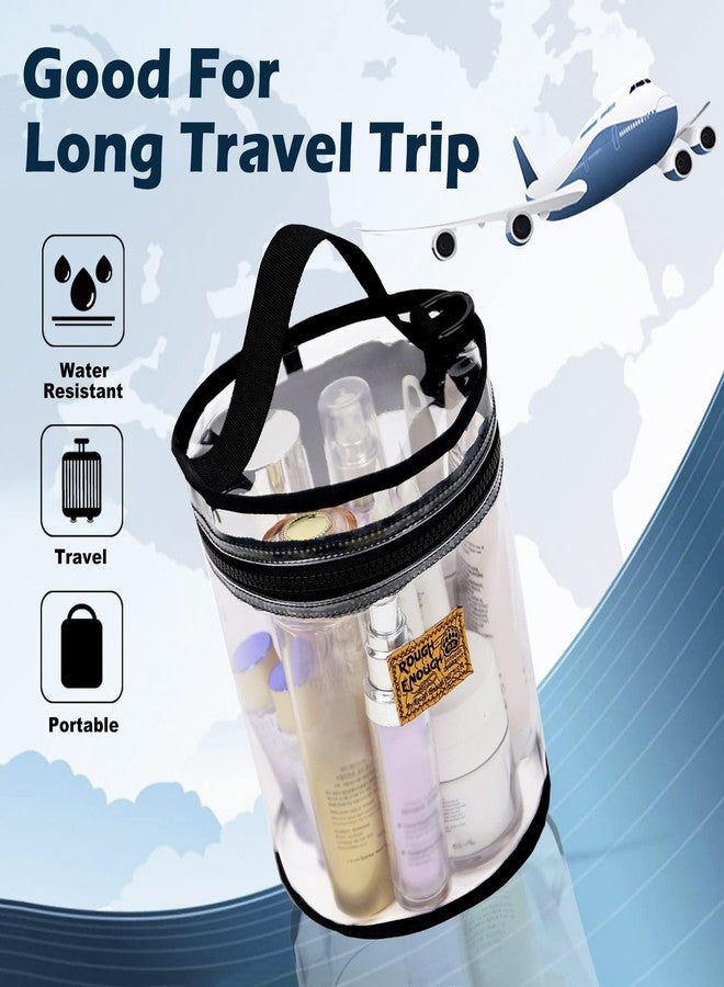RE ROUGH ENOUGH Rough Enough Clear Makeup Bag Leakproof Cosmetic Large Clear Toiletry Bag Organizer Case for Travel Gym Beach - Image 2