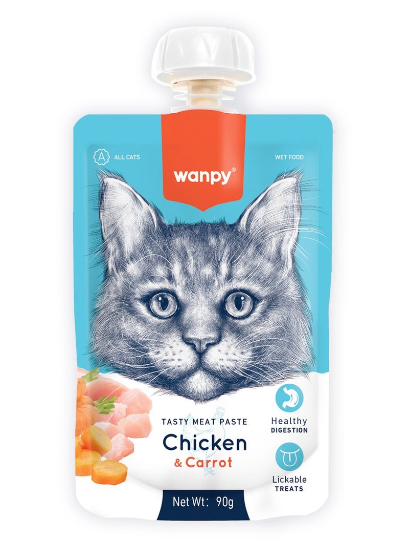 Wanpy Wanpy Tasty Meat Paste Chicken with Carrot for Cats 90g 