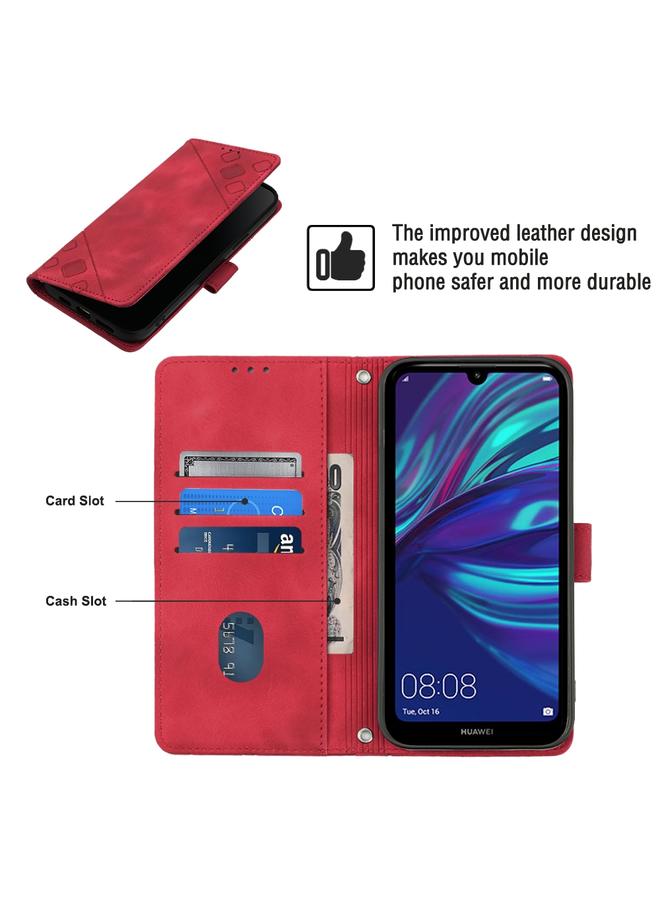 S-TOP Case For Honor 10 Lite / Huawei P smart 2019 Skin-feel Embossed Leather Phone Case - Image 5