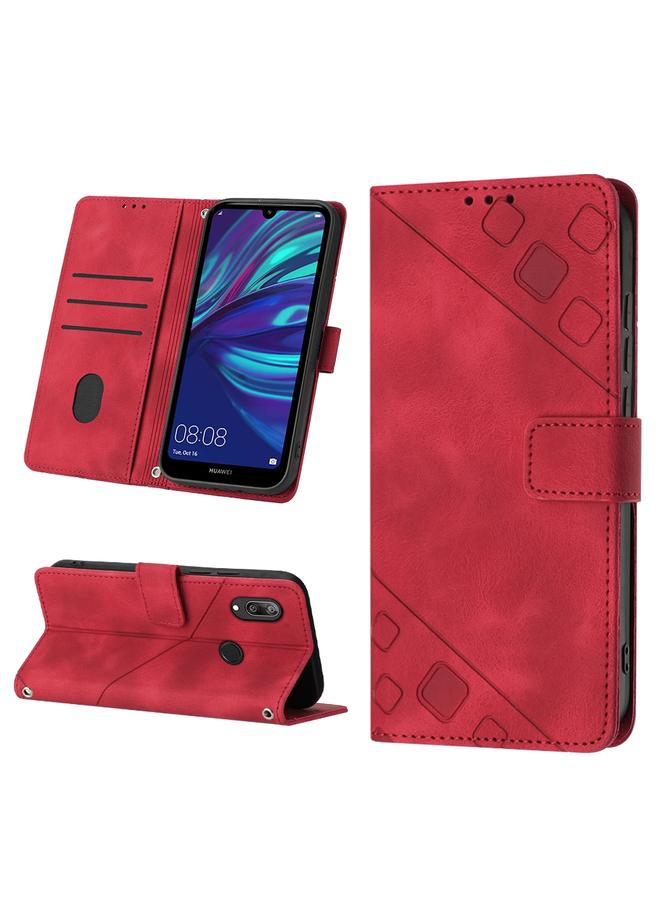 S-TOP Case For Honor 10 Lite / Huawei P smart 2019 Skin-feel Embossed Leather Phone Case - Image 1