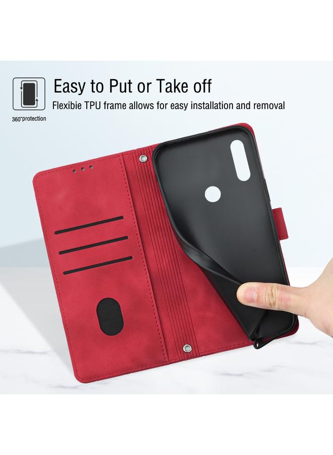 S-TOP Case For Honor 10 Lite / Huawei P smart 2019 Skin-feel Embossed Leather Phone Case - Image 3