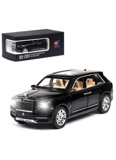 Swift 1:24 Rolls-Royce Cullinan Diecast Model Car, Zinc Alloy Pull Back Ty car with Sound and Light for Kids Boy Girl Gift, Black  - Image 1