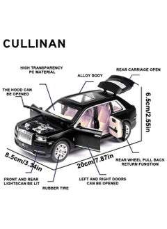 Swift 1:24 Rolls-Royce Cullinan Diecast Model Car, Zinc Alloy Pull Back Ty car with Sound and Light for Kids Boy Girl Gift, Black  - Image 5