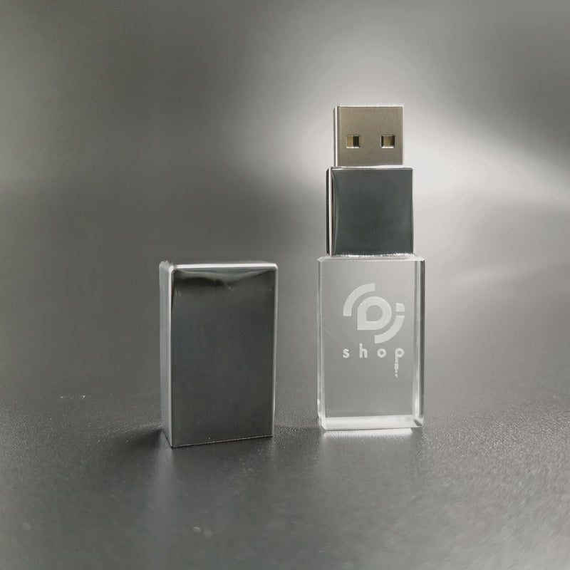 Custom Crystal Green Light USB Flash Drive 8GB - Image 3