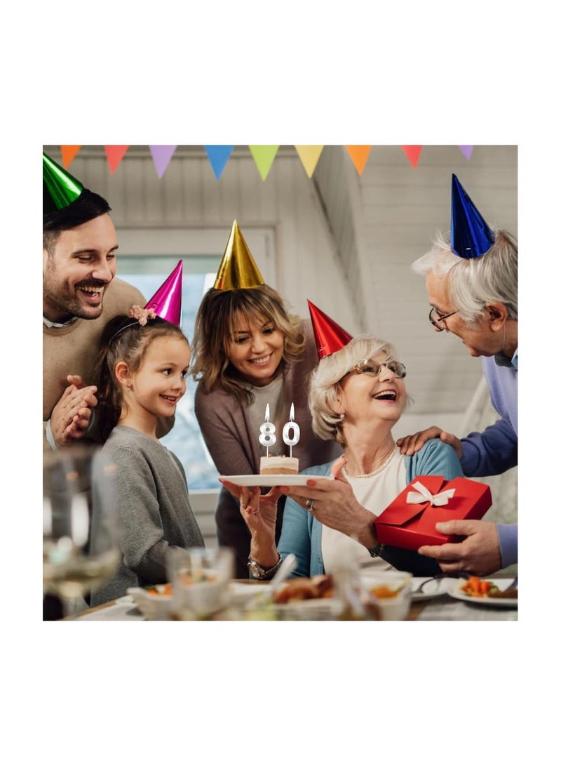 HOME ZONE Silver Number Candles For Happy Birthday Cake and Party Number 8 - Image 3