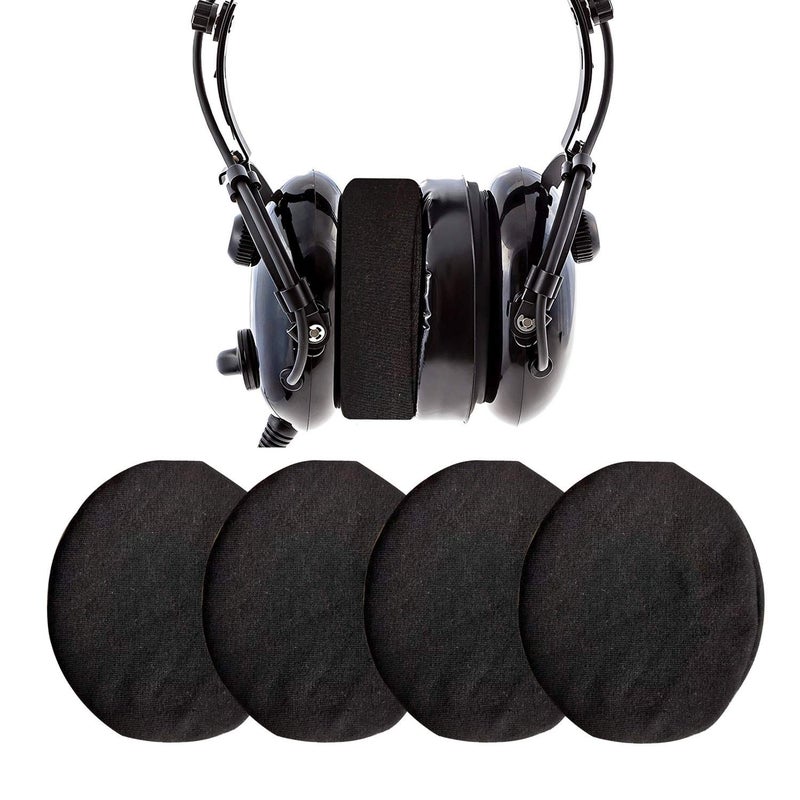 Ancable Headphone Covers, Ancable 2-Pairs Washable Flex Headset Earpad Cloth Cover for Gym, Training, Aviation, Racing, Gaming, etc More Over The Ear Headphones (Black) - Image 1