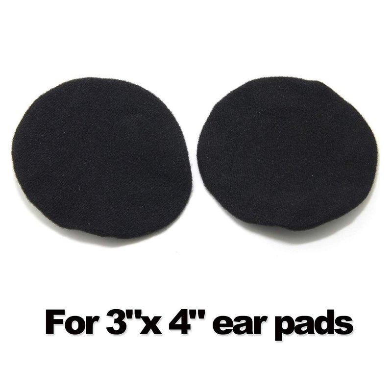 Ancable Headphone Covers, Ancable 2-Pairs Washable Flex Headset Earpad Cloth Cover for Gym, Training, Aviation, Racing, Gaming, etc More Over The Ear Headphones (Black) - Image 4