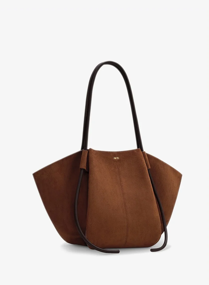Jw Pei Brown Nala Faux Suede Wide Tote Bag for Women | Best Price UAE
