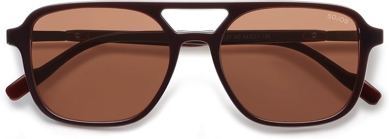 Sojos All storage type compatible Retro Aviator Sunglasses for Women Men,Trendy Rectangle Womens Mens Shades Sun Glasses SJ2202 Fixed & portable compatible - Image 2
