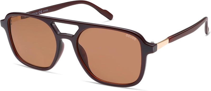Sojos All storage type compatible Retro Aviator Sunglasses for Women Men,Trendy Rectangle Womens Mens Shades Sun Glasses SJ2202 Fixed & portable compatible - Image 1