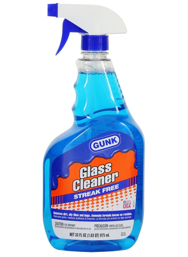 Gunk Glass Cleaner Streak Free W/ Ammonia Trigger Sprayer 