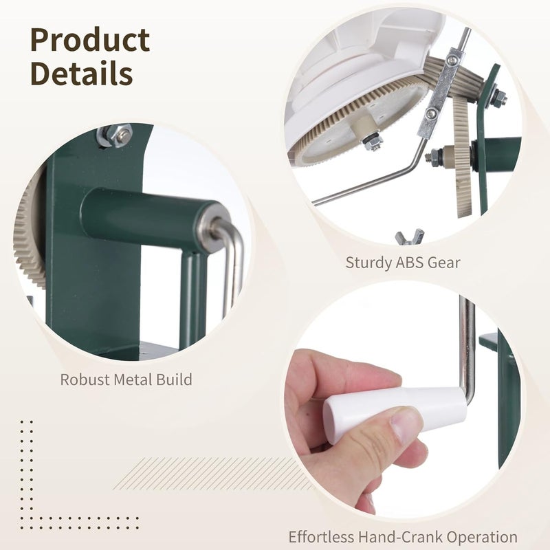 Hand-Operated Yarn Winder, Metal Base, Easy Install, Anti-Tangle, 13.9 X 3.3 X 3.3 in - Image 3