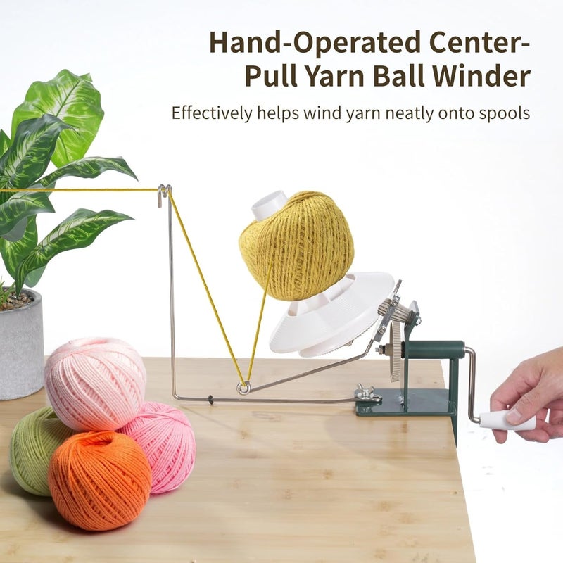 Hand-Operated Yarn Winder, Metal Base, Easy Install, Anti-Tangle, 13.9 X 3.3 X 3.3 in - Image 2