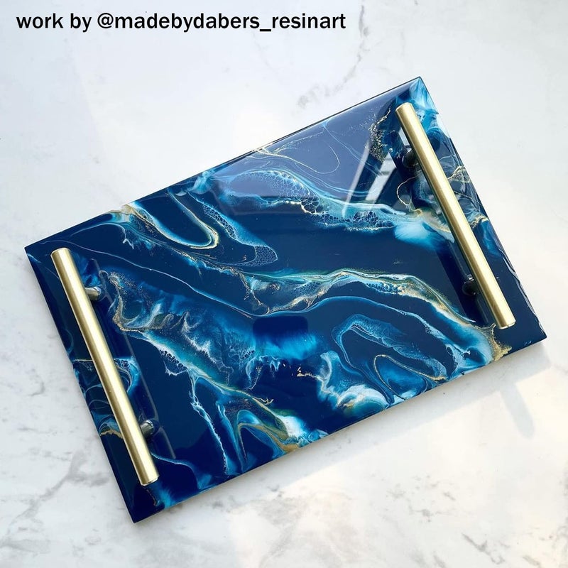 RESINWORLD Silicone Large Deep Flat Tray Mold with Handles, Rectangle Mold for Resin Casting - Image 3