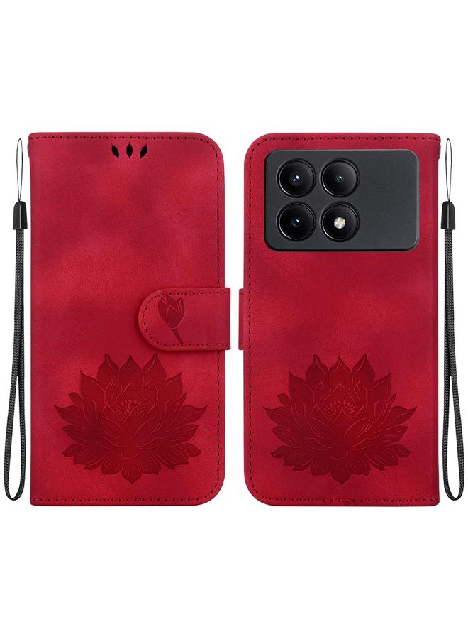 erorex Case For Xiaomi Redmi K70E Lotus Embossed Leather Phone Case  - Image 1