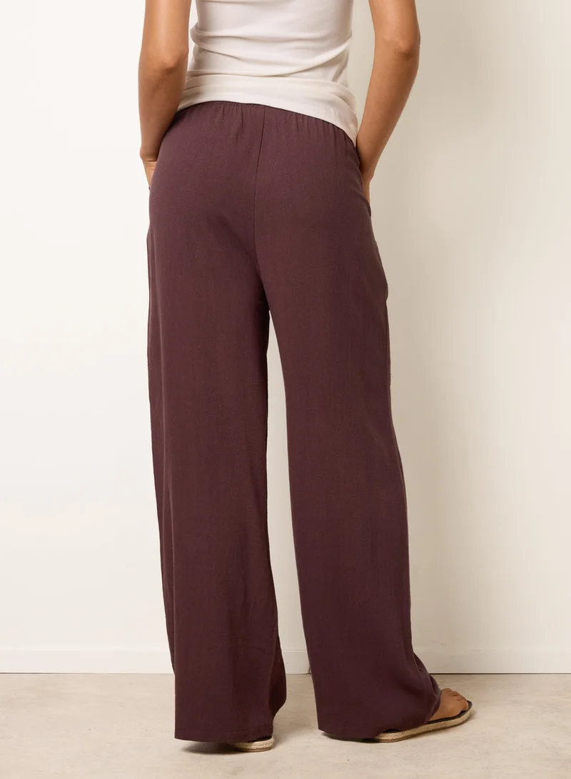بلو فانيلا Linen-Blend Drawstring Trousers