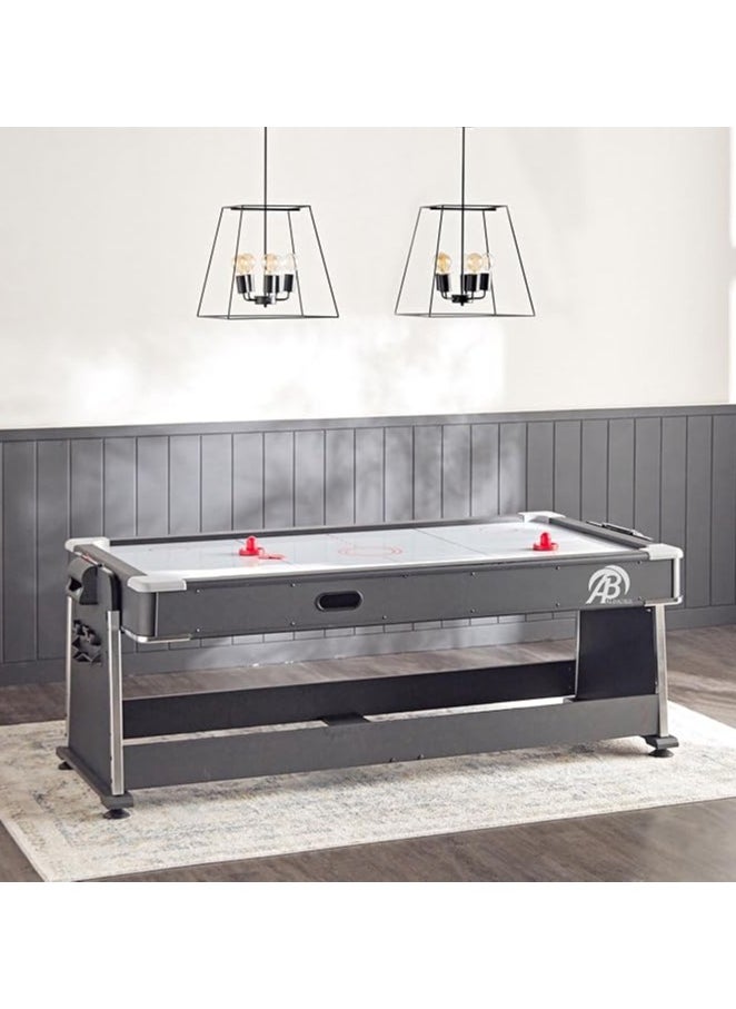 AL BADER - 7 FT 4 in 1 Multi Functional MDF Pool Billiard Table + Air Hockey + Tennis Table + Dinning Table, Indoor & Outdoor Gaming Pool Table 7 Feet (Blue) - Image 1