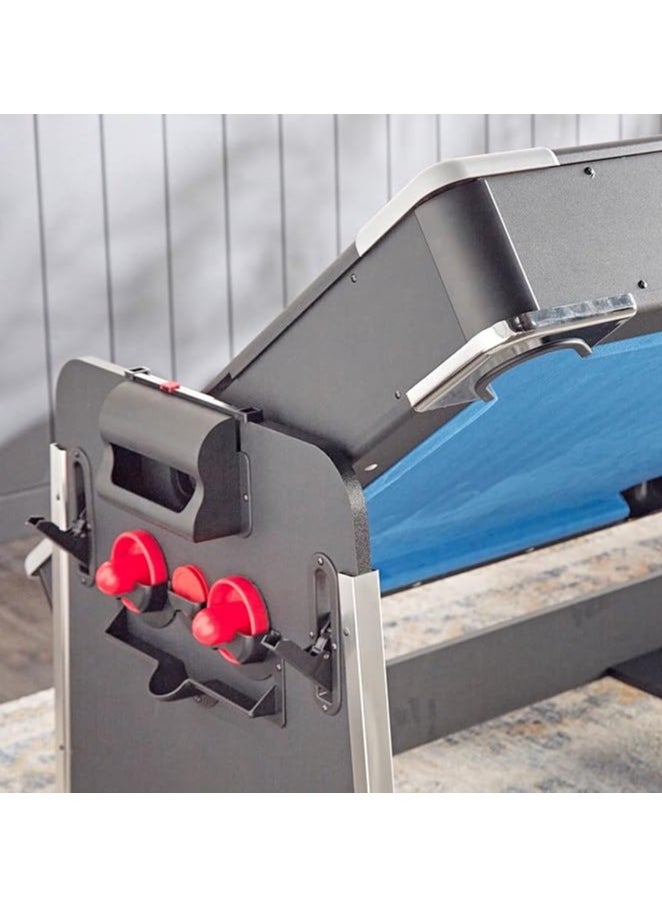 AL BADER - 7 FT 4 in 1 Multi Functional MDF Pool Billiard Table + Air Hockey + Tennis Table + Dinning Table, Indoor & Outdoor Gaming Pool Table 7 Feet (Blue) - Image 1