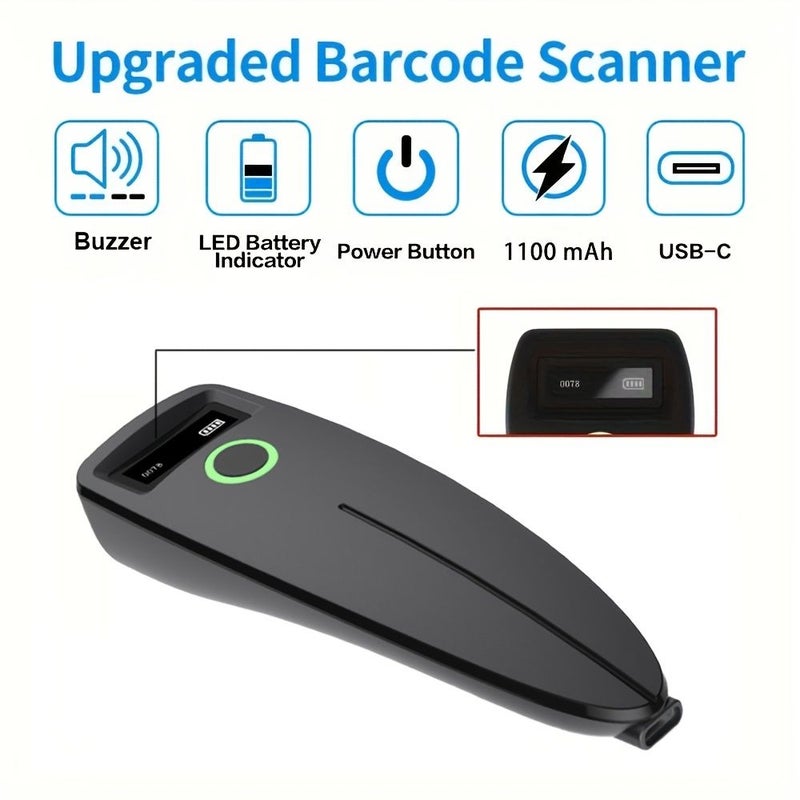 Mini Portable 2D Barcode Scanner W7 Wireless Handheld QR Reader With PDA Function For Logistics - Image 4