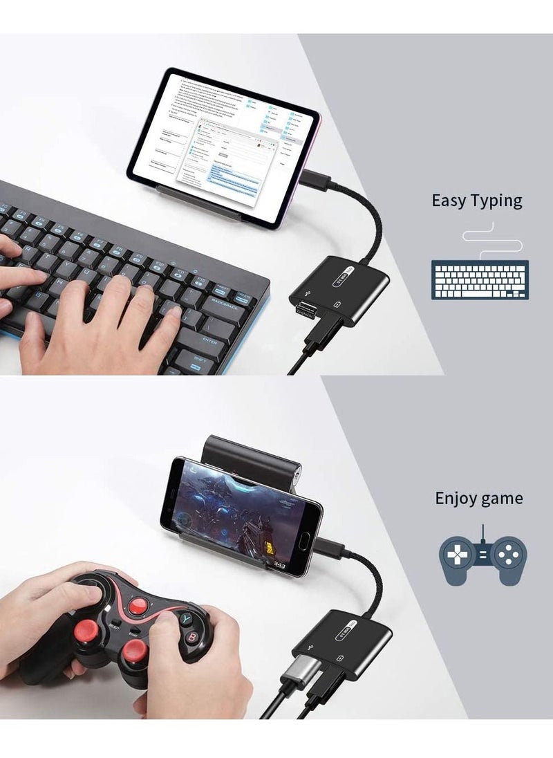 SYOSI - USB C OTG Adapter with Power 2 in 1 USB C to USB with 60W PD Charging Compatible with iPad Pro Galaxy S23 S21 S20 Note10 Tab S8 S9 Pixel 7 - Image 1
