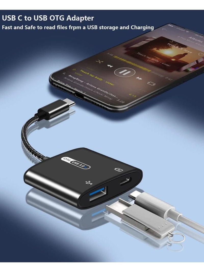 SYOSI - USB C OTG Adapter with Power 2 in 1 USB C to USB with 60W PD Charging Compatible with iPad Pro Galaxy S23 S21 S20 Note10 Tab S8 S9 Pixel 7 - Image 1