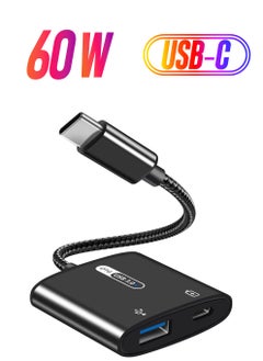 USB C OTG Adapter with Power 2 in 1 USB C to USB with 60W PD Charging Compatible with iPad Pro Galaxy S23 S21 S20 Note10 Tab S8 S9 Pixel 7