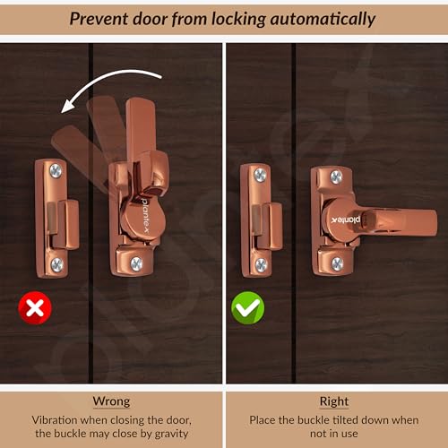 Plantex Door Latch/Flip Latch Lock/Door Latch Lock for Bathroom/Balcony/Wardobe/Bedroom/Door Stopper for Home/Chitkani/Latch Lock for Door/Baby Latch - (PVD Rose Gold) - Image 5