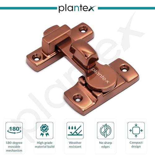 Plantex Door Latch/Flip Latch Lock/Door Latch Lock for Bathroom/Balcony/Wardobe/Bedroom/Door Stopper for Home/Chitkani/Latch Lock for Door/Baby Latch - (PVD Rose Gold) - Image 2