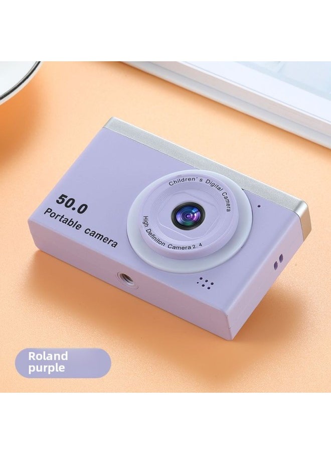 Generic Ccd Camera High-definition Dual-camera Digital Student Version Can Take Photos Can Be Transmitted Mobile Phone Listening To Music Travel Record Camera-Body Color:Roland Purple [hd Front And Rear Dual Cameras + Flash + Video Recording + Music Playback] - [32g Memory Card]  - Image 1