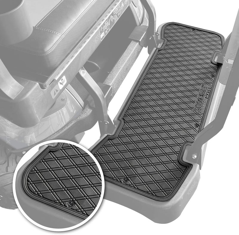 Xtreme Mats Golf Cart Mat - Rubber, Black, Rear Facing Foot Rests, Fits EZGO RFSPRO L6 - Image 1