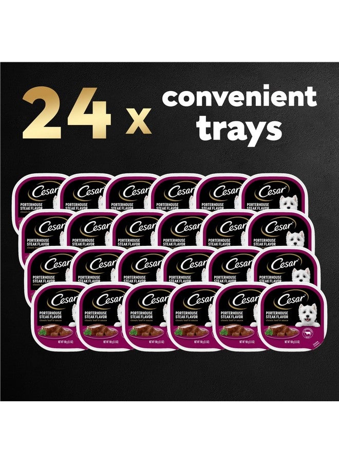 CESAR Adult Wet Dog Food Classic Loaf in Sauce Porterhouse Steak Flavor, 3.5 oz. Easy Peel Trays, Pack of 24 - Image 1