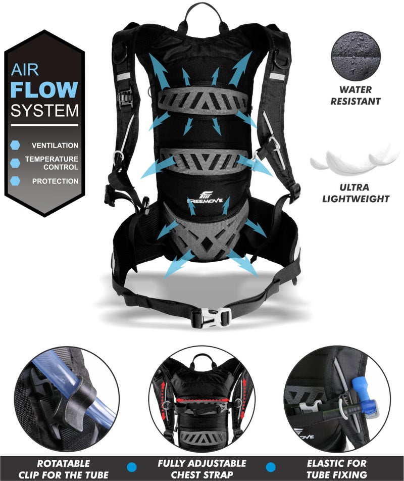 FREEMOVE Hydration Pack Backpack with 2L Hydration Bladder and Insulated Cooler Bag, Camel Cooler Backpack for Hiking, Running, Cycling, Biking, MTB > Water Daypack Backpack Suitable for Men, Women and Kids - Image 4