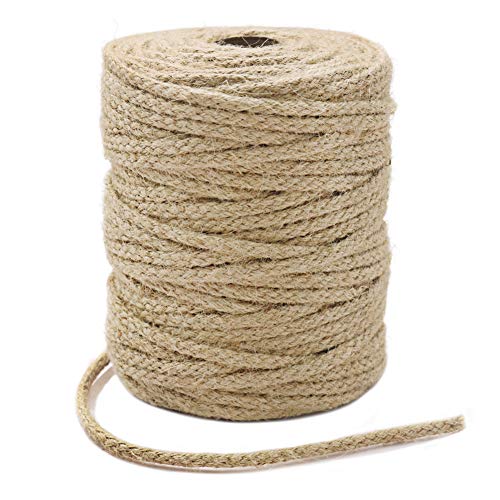 Tenn Well Jute Twine, 200Feet 3.5mm Braided Jute Rope, Natural Twine String for Crafts, Gift Wrapping, Gardening, Recycling, Macrame Projects and Holiday Decorations - Image 1
