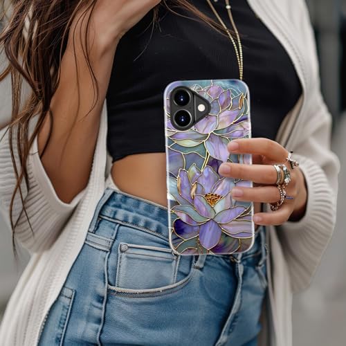 Goodon for iPhone 17 Case Cute - Wireless Charging Compatible - Dual-Layer Hard Shell + Silicone Cover - Protective Phone Case with Trendy Designs for Women - Abstract Lotus - Image 3