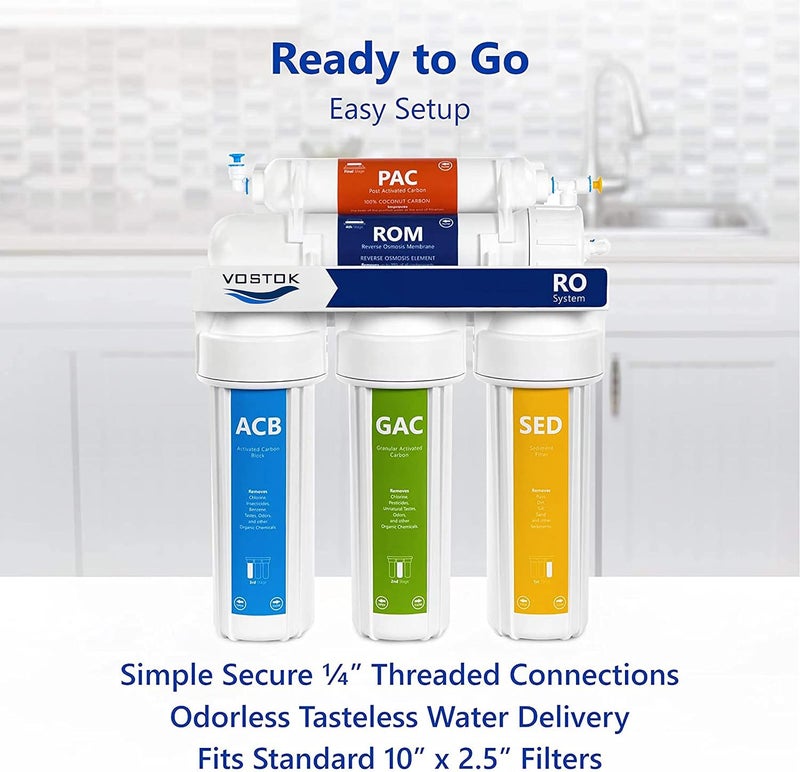 Vostok VOSTOK White Heavy Duty Double O Ring Standard 10 Filter Housing for Water Filters Reverse Osmosis RO Systems with Spun Filter and All Accessories  - Image 5
