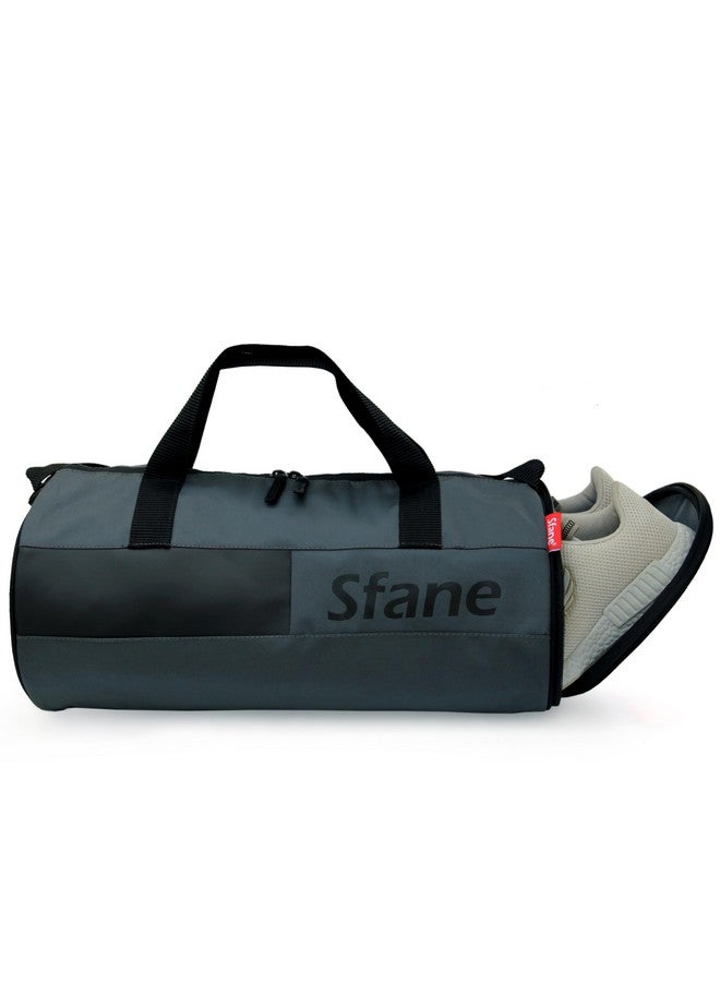 SFANE حقيبة دفل/كتف/صالة رياضية من بوليستر 23 سم للرجال والنساء مع قسم منفصل للأحذية (رمادي) - Image 2