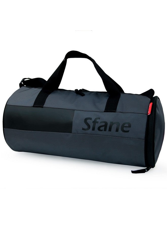 SFANE حقيبة دفل/كتف/صالة رياضية من بوليستر 23 سم للرجال والنساء مع قسم منفصل للأحذية (رمادي) - Image 3