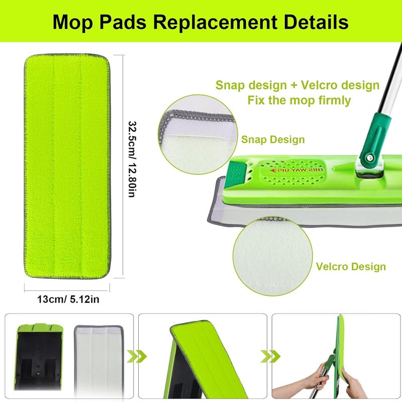 GreeSuit Microfiber Mop Pads Replacement for Libman Rinse 'n Wring Mop and Bucket System, 13 Inch Washable & Reusable Microfiber Floor Cleaning Pads Head Refills for Hardwood Floors-4 Pack - Image 2