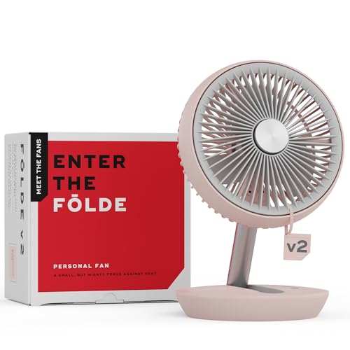 NUUK Folde V2 Personal Rechargeable Fan For Travel|Folds 180° & Fits In Any Bag|Cordless,7-Inch|16 Hr Run Time,4 Wind Speeds|Super Silent BLDC Motor|For Hiking,Picnics,Beach,Camping - Image 1