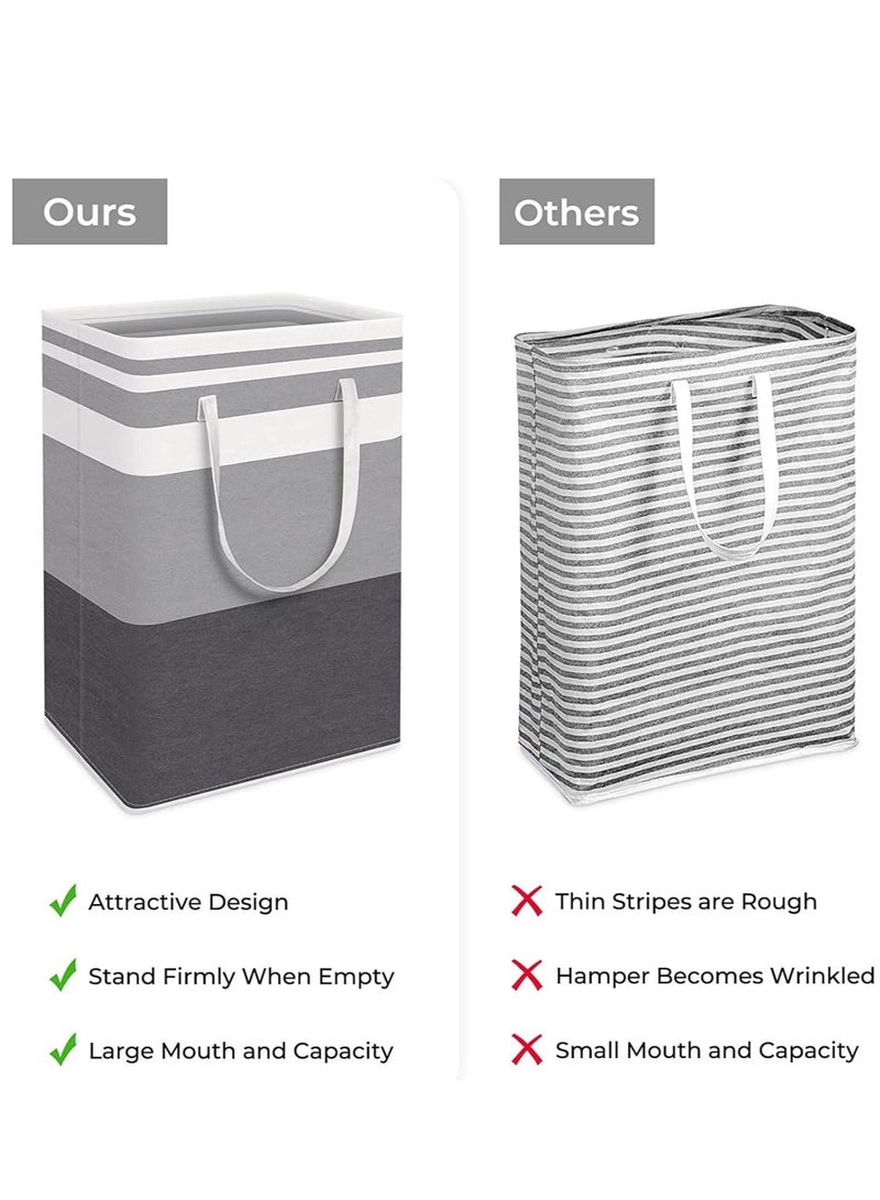 راكسوم سلة غسيل بمقابض - حقيبة غسيل كبيرة قابلة للطي ومقاومة للماء بسعة 75 لترًا، سلة قابلة للطي للألعاب والبطانيات وصندوق الملابس المتسخة لمنظم الحمام 20 × 16 × 12 بوصة - Image 4