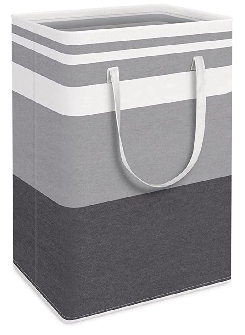 راكسوم سلة غسيل بمقابض - حقيبة غسيل كبيرة قابلة للطي ومقاومة للماء بسعة 75 لترًا، سلة قابلة للطي للألعاب والبطانيات وصندوق الملابس المتسخة لمنظم الحمام 20 × 16 × 12 بوصة - Image 1