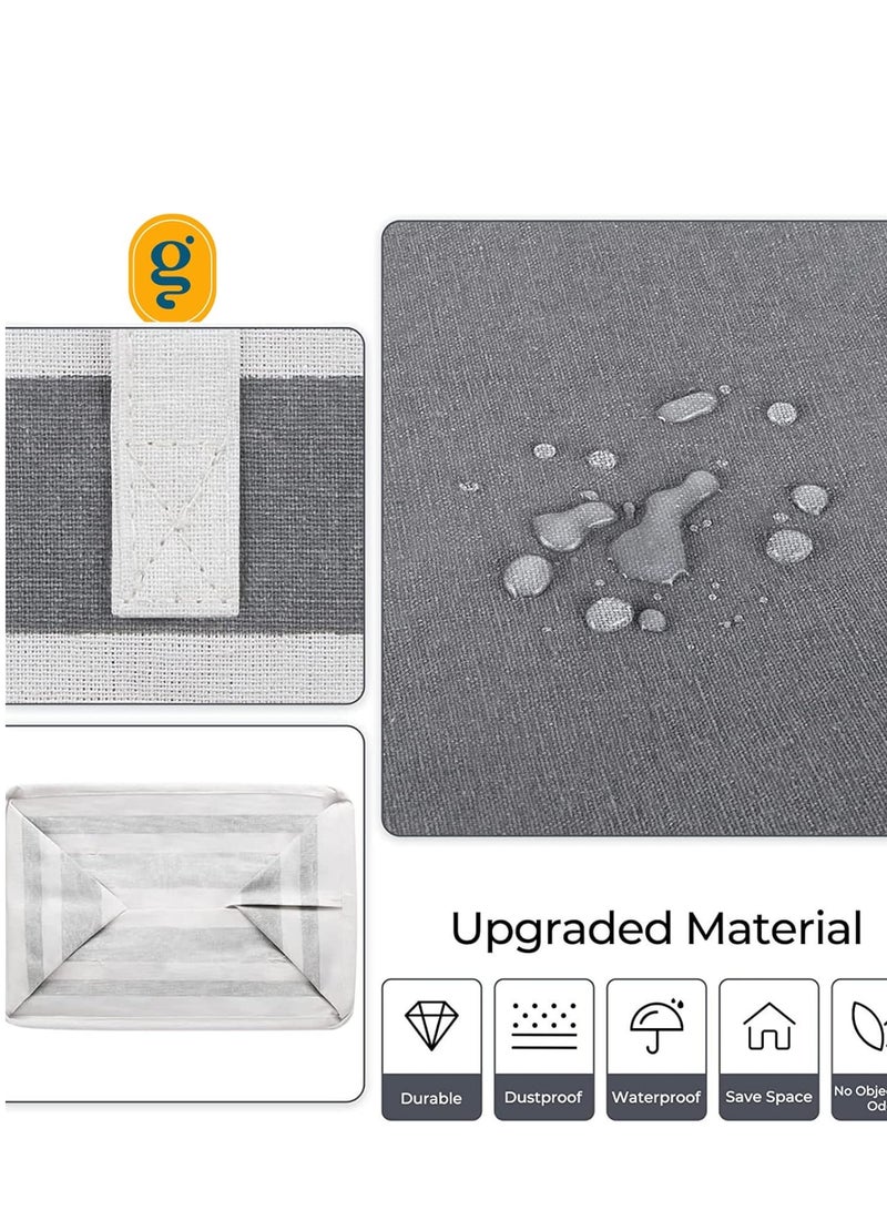 راكسوم سلة غسيل بمقابض - حقيبة غسيل كبيرة قابلة للطي ومقاومة للماء بسعة 75 لترًا، سلة قابلة للطي للألعاب والبطانيات وصندوق الملابس المتسخة لمنظم الحمام 20 × 16 × 12 بوصة - Image 5