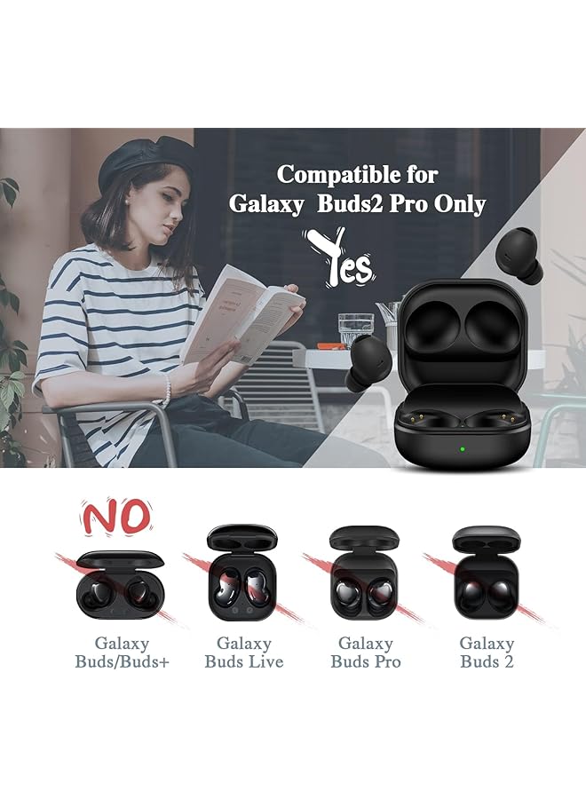 إيروريكس حافظة شحن لسماعات سامسونج جالكسي بودز 2 برو فقط حافظة شاحن بديلة تدعم إقران البلوتوث والشحن اللاسلكي والسلكي Sm R510 غير متضمنة سماعات الأذن - Image 5