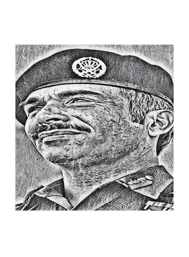 RYN King Hussein of Jordan MDF Wall Art Multicolour 30x30centimeter - Image 2