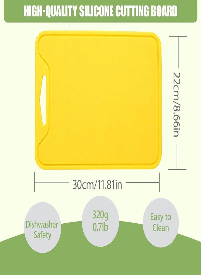 Jerliflyer Silicone Cutting Board,8.6 * 11.8in BPA Free Flexible Kitchen Chopping Board for Meat, Vegetables and Fruit,Dishwasher Safe(Yellow) - Image 4