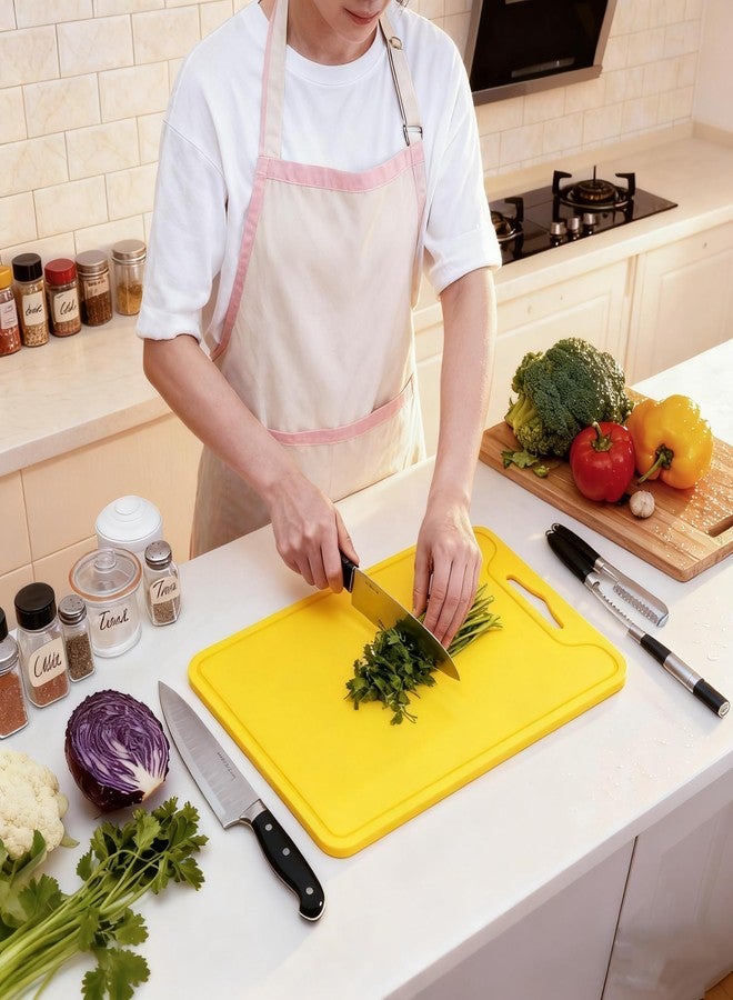 Jerliflyer Silicone Cutting Board,8.6 * 11.8in BPA Free Flexible Kitchen Chopping Board for Meat, Vegetables and Fruit,Dishwasher Safe(Yellow) - Image 2